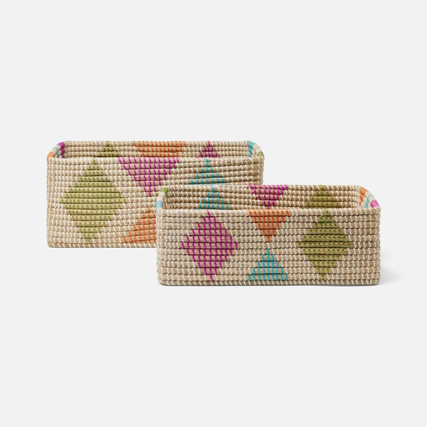 Pigeon & Poodle | Cora Multicolor Seagrass Basket Set