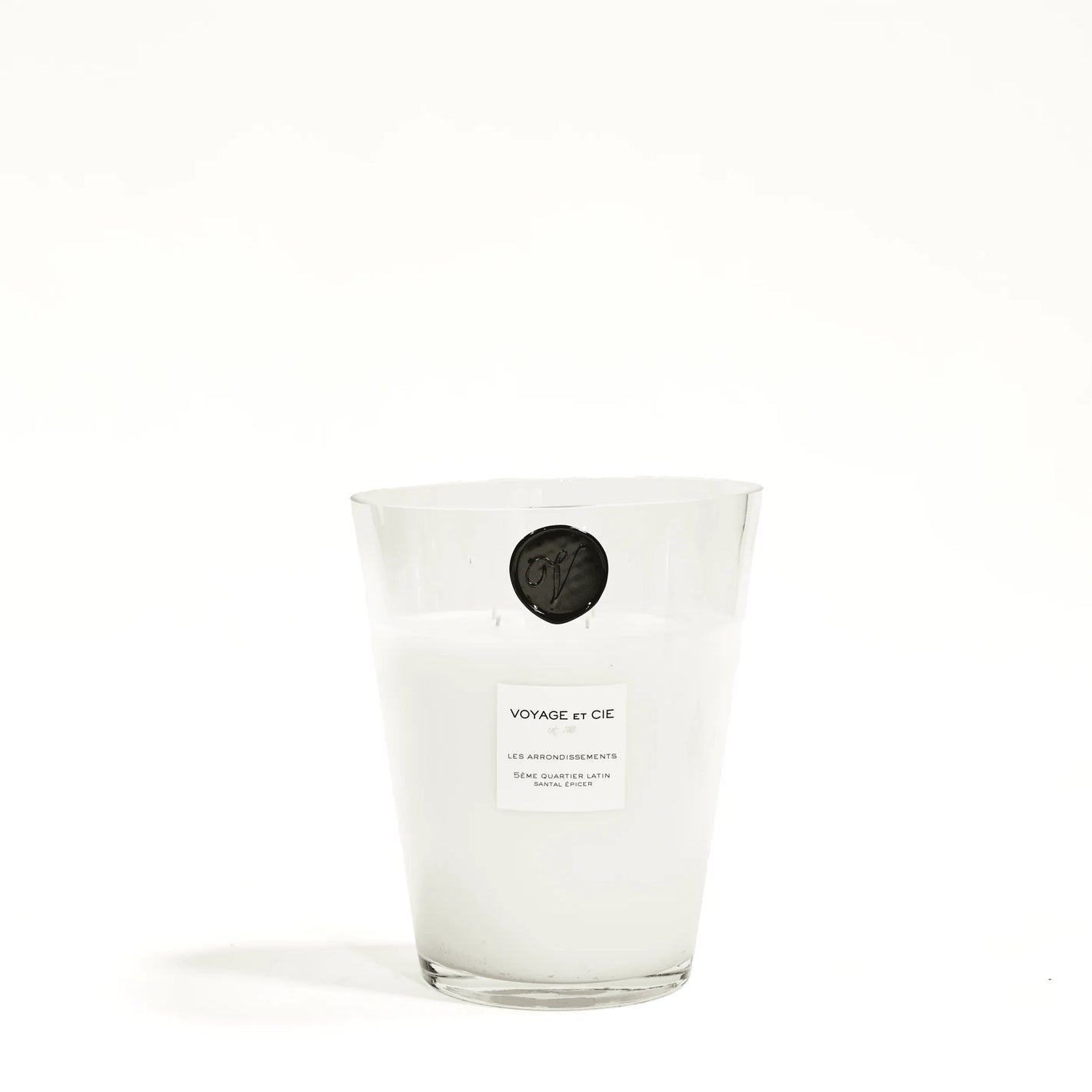 Voyage et Cie | 9” French Cut Vase Candle - Les Arrondissement Santal